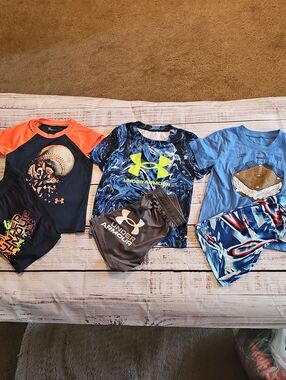 UNDER ARMOUR 3 LOT TODDLER BOY SIZE 4 & 4T SETS EUC